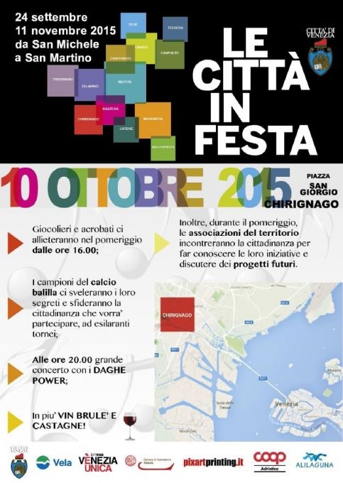 “Le città in festa”, sabato a Chirignago  Piazza S. Giorgio