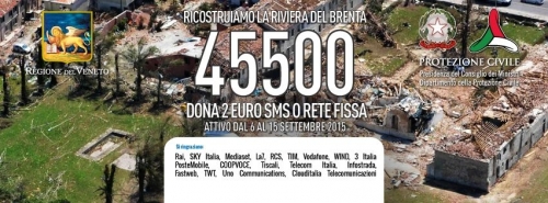 Ricostruiamo la Riviera del Brenta:parte sms solidale 45500 